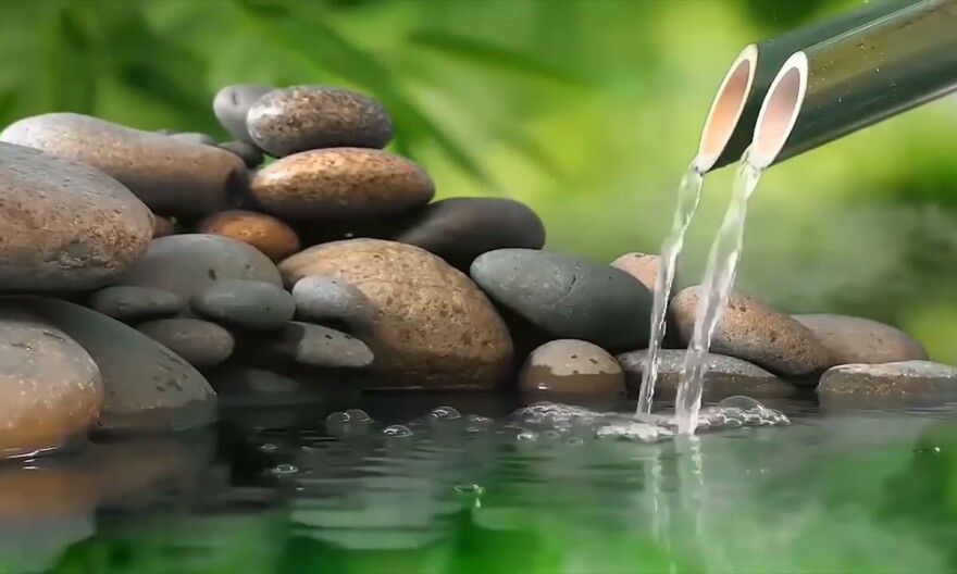 Bamboo Fountain Healing - Relaxing music with sounds of nature Bamboo fountain [BGM healing music]